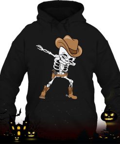 dabbing skeleton cowboy hat halloween kids dab shirt 1230 f01NZ