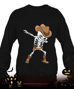 dabbing skeleton cowboy hat halloween kids dab shirt 1231 5o99E