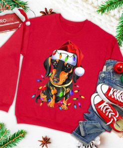 Dachshund Christmas Loves Led Gifts Cute Dog Lovers Ugly Christmas Sweatshirt