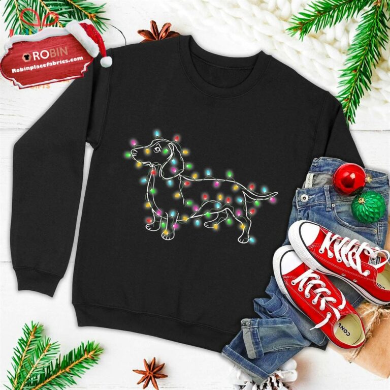 Dachshund Dogs Tree Christmas Sweater Xmas Gifts Ugly Christmas Sweatshirt