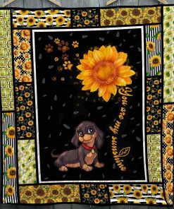 Dachshund You Are My Sunshine Quilt Blanket