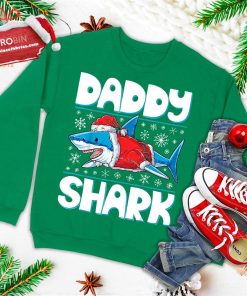 daddy shark santa christmas family matching pajamas ugly christmas sweatshirt 1 1dD9H