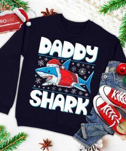 Daddy Shark Santa Christmas Family Matching Pajamas Ugly Christmas Sweatshirt