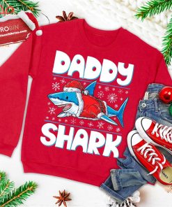 daddy shark santa christmas family matching pajamas ugly christmas sweatshirt 3 goNDe