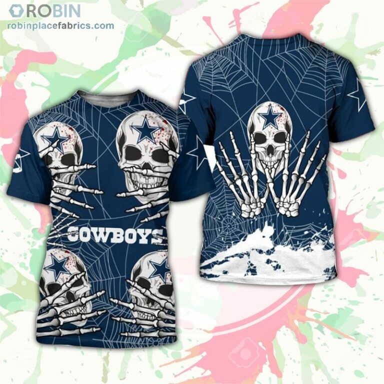 Dallas Cowboys T-Shirt Skull For Halloween Graphic – AOP Tshirt
