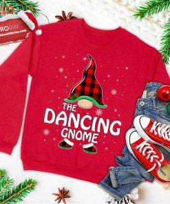 Dancing Gnome Buffalo Plaid Matching Family Christmas Pajama Ugly Christmas Sweatshirt