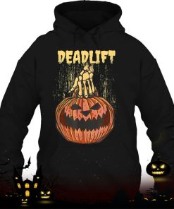 deadlift halloween gym apparel scarry skeleton hand pumpkin shirt 690 GYstd