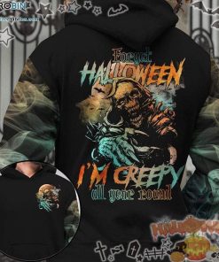 Death Skull I’M Creepy All Year Round Halloween Black 3D All-Over Print Unisex Hoodie