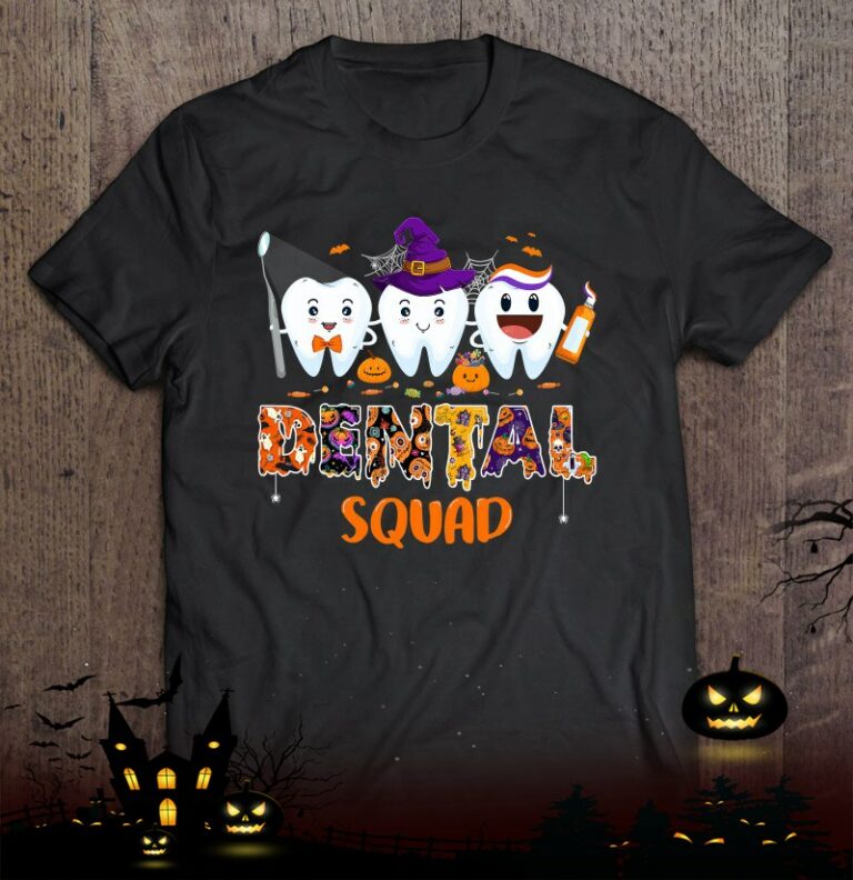 Dental Squad Cute Halloween Trick Or Teeth Pediatric Dentist Shirt