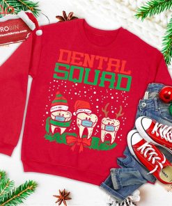 dental squad teeth in mask christmas quarantine dentist gift ugly christmas sweatshirt 1 eqSjd