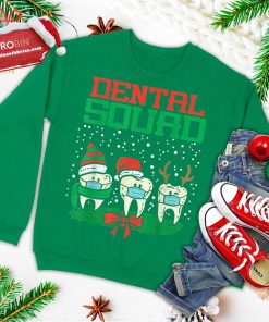 dental squad teeth in mask christmas quarantine dentist gift ugly christmas sweatshirt 3 NPoD2