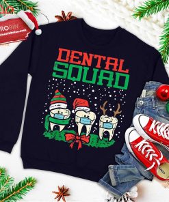dental squad teeth in mask christmas quarantine dentist gift ugly christmas sweatshirt 4 rZimw