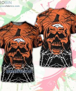 Denver Broncos T-Shirt Halloween Pumpkin Skull – AOP Tshirt