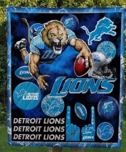 Detroit Lion Quilt Blanket