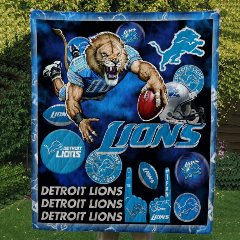 Detroit Lion Quilt Blanket