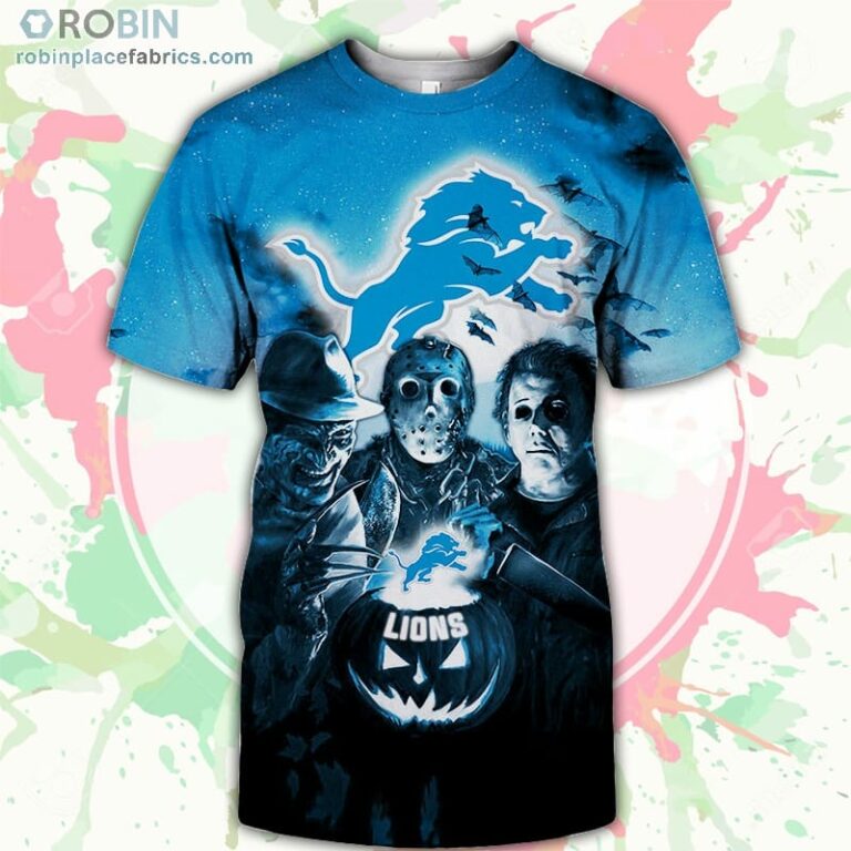 Detroit Lions T-Shirt Halloween Horror Night – AOP Tshirt