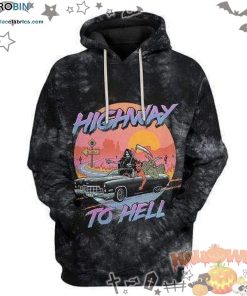 Devil Car Highway To Hell Halloween Black Tie Dye 3D All-Over Print Unisex Hoodie