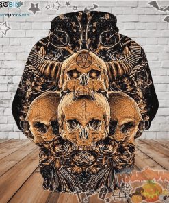 Devil Skull Halloween Colorful 3D All-Over Print Unisex Hoodie
