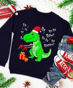 dinosaur fa ra ra ra rawr t rex funny christmas xmas ugly christmas sweatshirt 1 QelHC