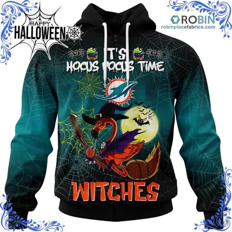 Dolphins NFL Halloween Jersey Falmingo Witches Hocus Pocus All Over Print – AOP Shirt