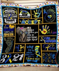 Down Syndrome Awareness  Premium Quilt Blanket