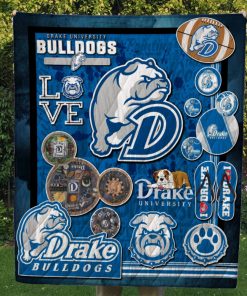 Drake Bulldogs Quilt & Fleece Blanket