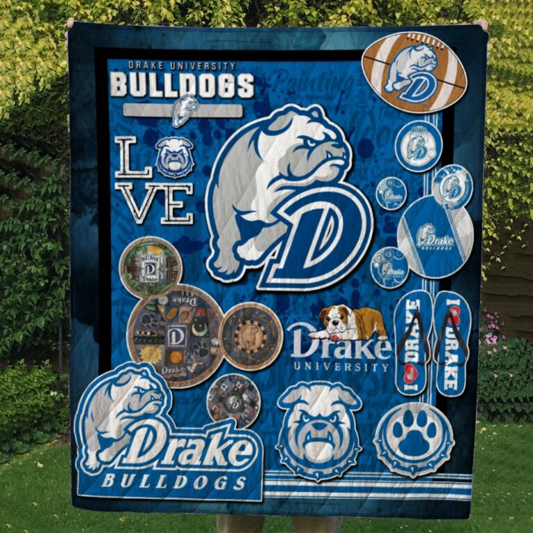 Drake Bulldogs Quilt & Fleece Blanket