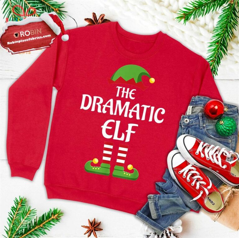 Dramatic Elf Family Matching Group Christmas Ugly Christmas Sweatshirt