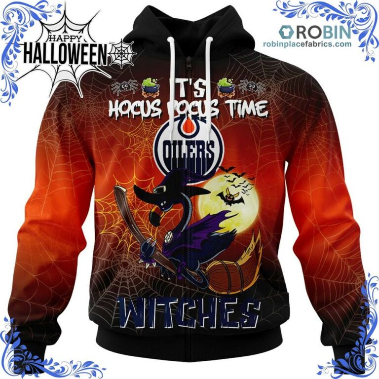 Edmonton Oilers Halloween Jersey Flamingo Witches Hocus Pocus All Over Print – AOP Shirt