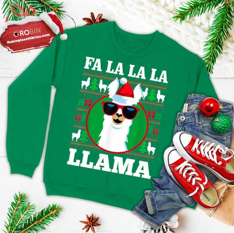 Fa La La Llama Funny Ugly Christmas Cute Ugly Christmas Sweatshirt