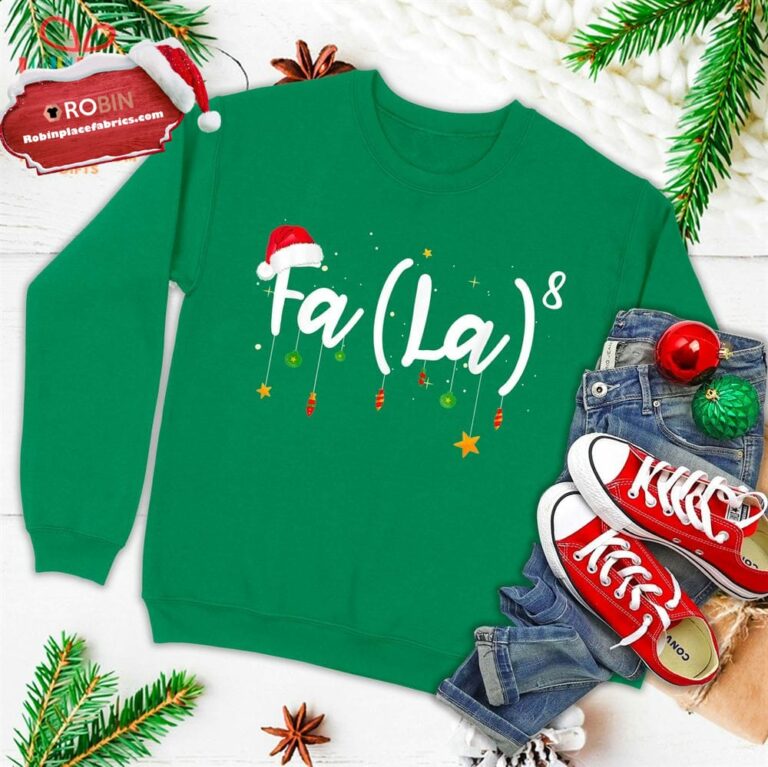 Fa (La)8 Funny Christmas Santa Fa La Math Gift Ugly Christmas Sweatshirt