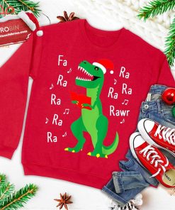 fa ra rawr t rex santa christmas carol funny fa la la ugly christmas sweatshirt 3 5arac