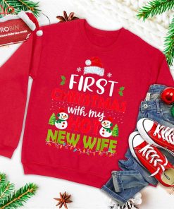 first christmas with my hot new wife funny couple gifts ugly christmas sweatshirt 3 Vbfl8