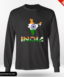 Flag Souvenir And Indian Map Distressed India Shirt