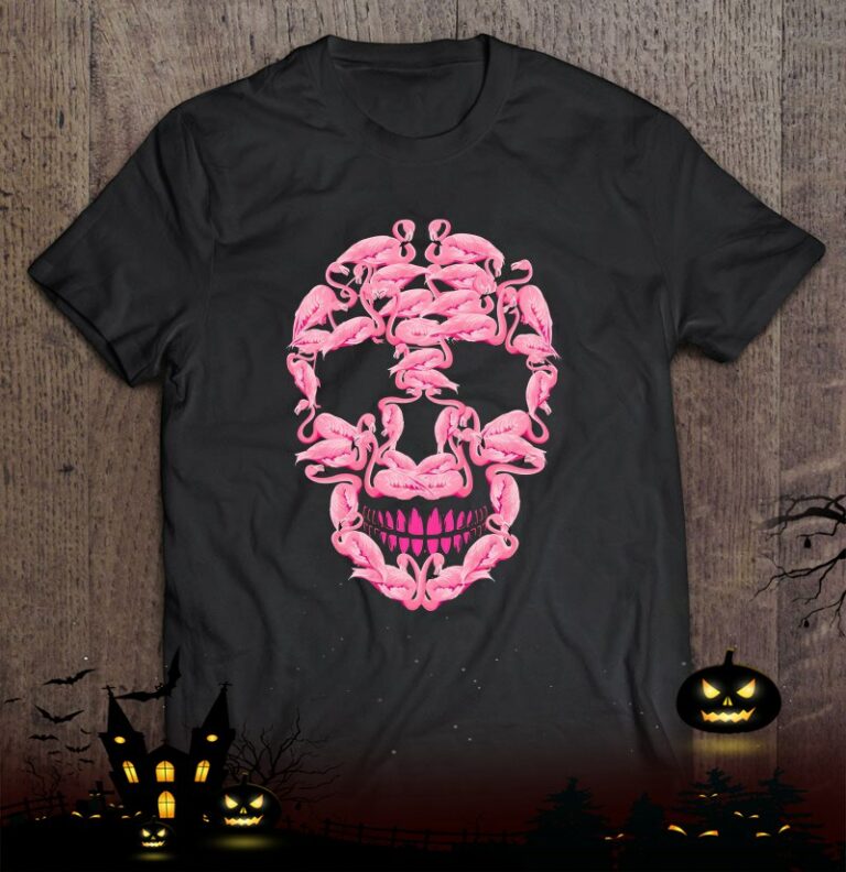 Flamingo Skulls Halloween Costume Flamingo Lover Shirt