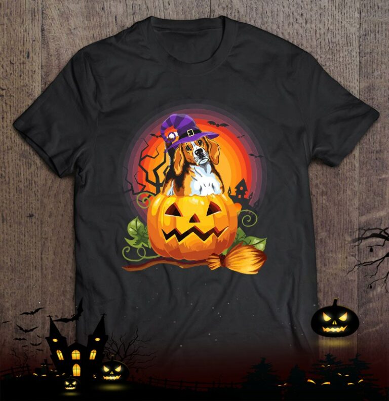 Foxhound Witch Pumpkin Halloween Dog Lover Costume Shirt