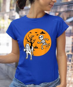 Funny Bloodhound Skeleton Bone Halloween Costume Dog Owners Funny Halloween Shirt