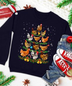 funny chickens christmas tree tee ornament decor gift ugly christmas sweatshirt 4 klW9E
