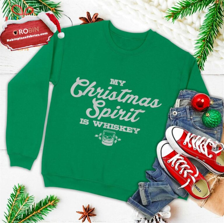 Funny Christmas Drinking Shirt Whiskey Liquor Drinker Saying Ugly Christmas Sweatshirt
