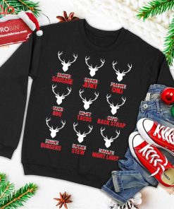 funny christmas reindeer hunter deer meat hunting gifts ugly christmas sweatshirt 2 mPhl3