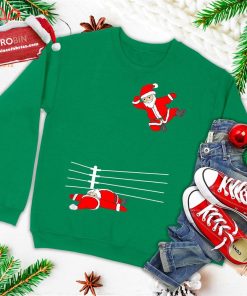 funny christmas santa wrestling xmas ugly christmas sweatshirt 1 XM6P9