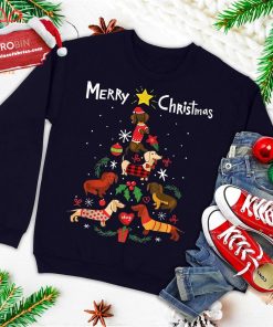 funny dachshund christmas tree shirt ornament decor gift ugly christmas sweatshirt 1 AEZmb