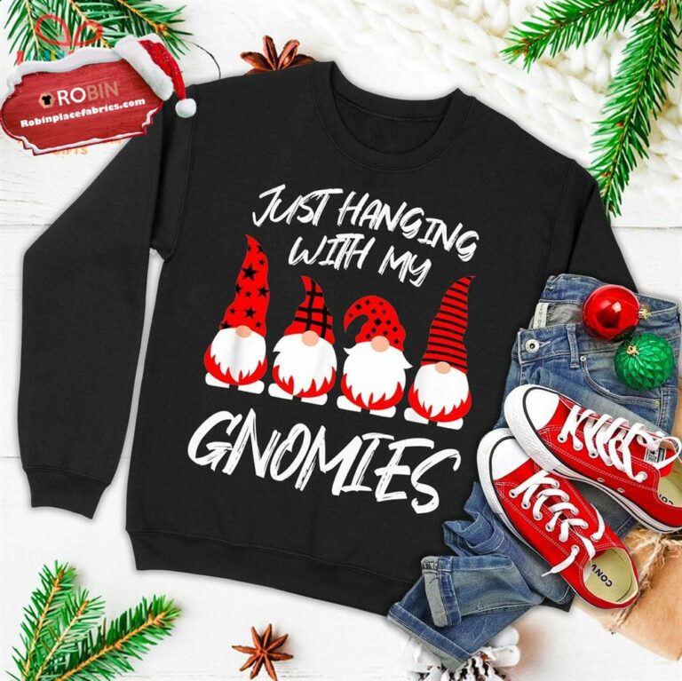 Funny Elves Christmas Gnomies Matching Family Pajama Costume Ugly Christmas Sweatshirt