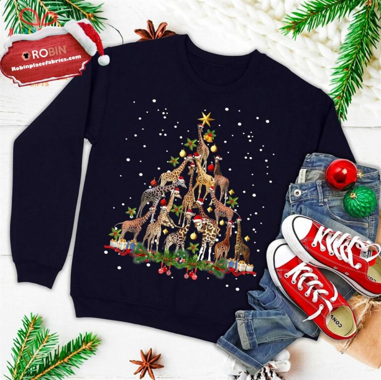 Funny Giraffe Christmas Tree Ornament Decor Gift Cute Ugly Christmas Sweatshirt