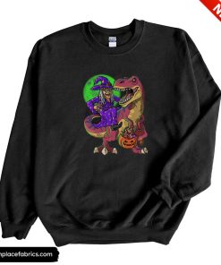 funny halloween moonlight t rex witch costume halloween kids dinosaur witch sweatshirt zibhy2