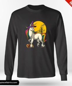 Funny Halloween Unicorn In A Witch Costume Halloween Shirt