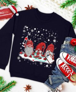 funny nurse gnomes santa christmas light nursing lover gifts ugly christmas sweatshirt 3 mjIPr