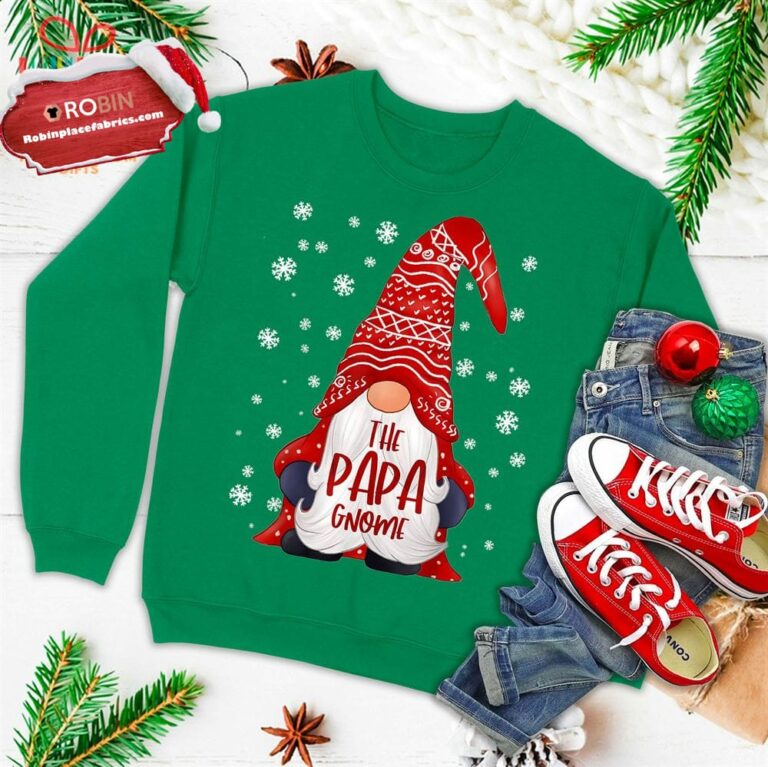 Funny Papa Gnome Family Matching Christmas Gift Pajama Ugly Christmas Sweatshirt