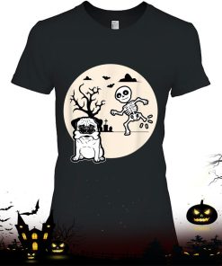 Funny Skeleton Bone Dog Lovers Shirt Halloween Pug Dog Shirt