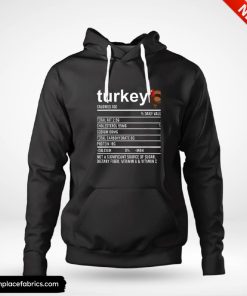 funny thanksgiving food apparel turkey nutrition fact hoodie ydcngy